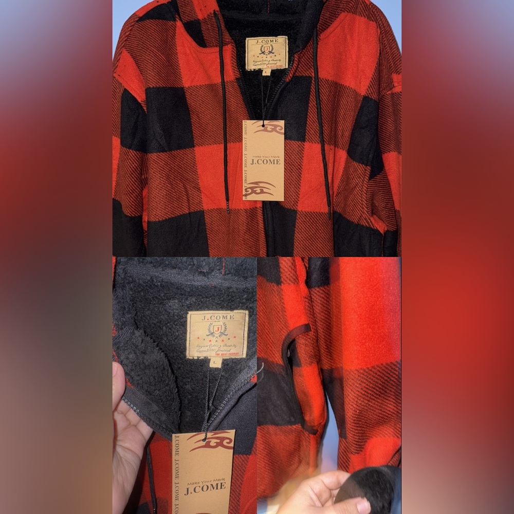 J.Come Red and Black Plaid Jacket